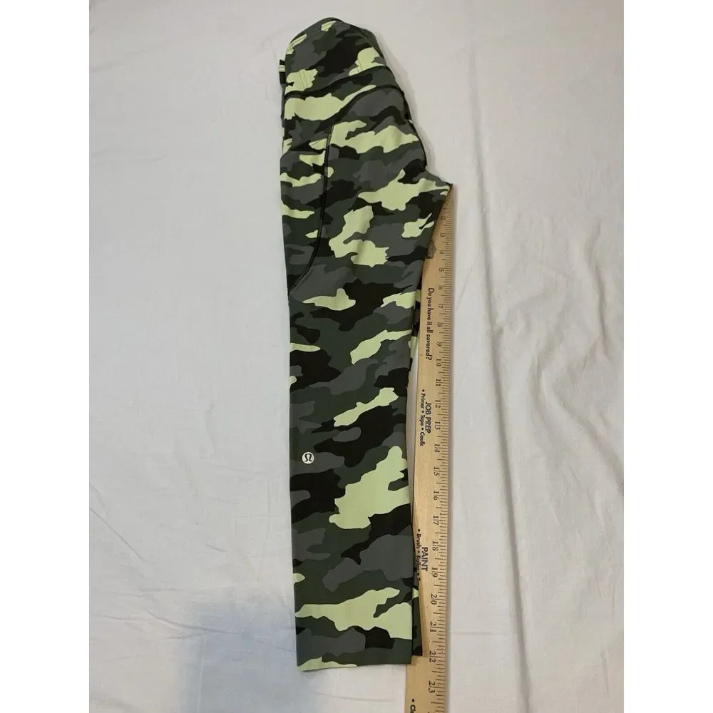Lululemon Fast Free High Rise Crop Heritage 365 Camo Crispin Green Size 6 Nulux - Picture 5 of 8